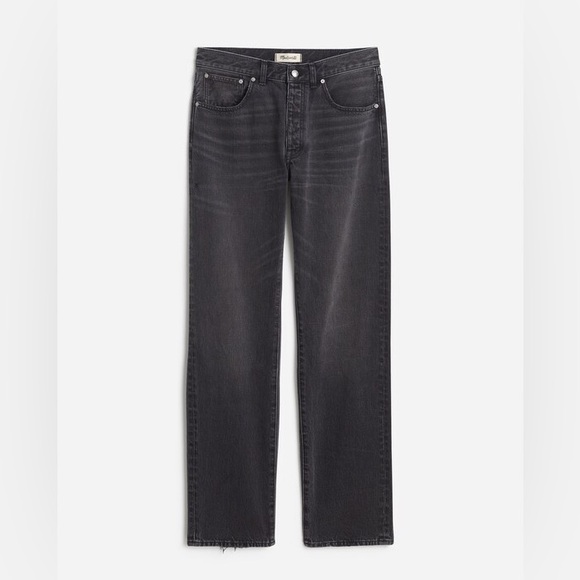 NWT Madewell The Dean Easy Straight Jean in Ripley Wash, Faded Black, Size 33 - Picture 6 of 12